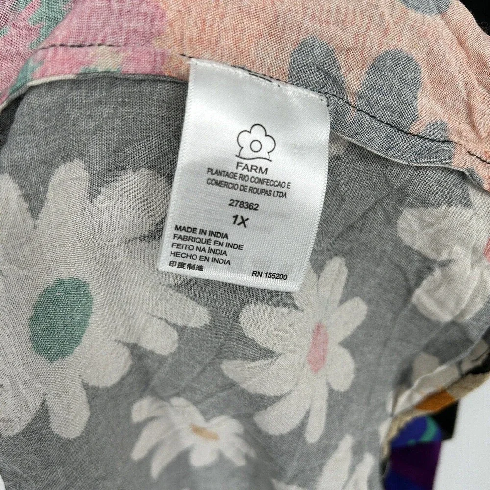 Anthropologie Farm Rio Sleeveless Patchwork Print Daises Midi Dress Size 1X - Picture 7 of 7